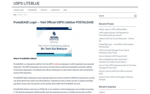 PostalEASE Login - Visit Official USPS Liteblue POSTALEASE