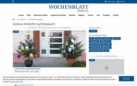 Justus-Knecht-Gymnasium - Thema - Wochenblatt Reporter
