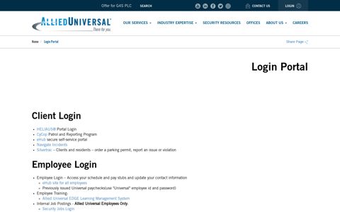 Login Portal - Allied Universal