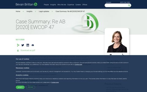 Case Summary: Re AB [2020] EWCOP 47 | Bevan Brittan LLP