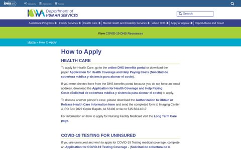 How to Apply | Iowa Department of Human Services