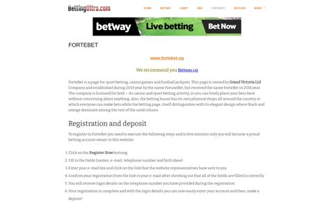 Fortebet Uganda Login - Fixture Today - Betting bonus types