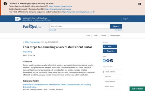 Four steps to Launching a Successful Patient Portal - PubMed