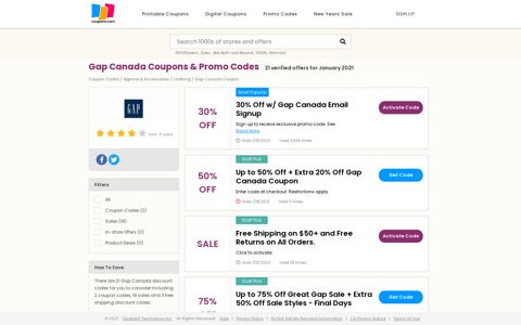 60% off Gap Canada Promo Codes, Coupons & Deals - Dec ...