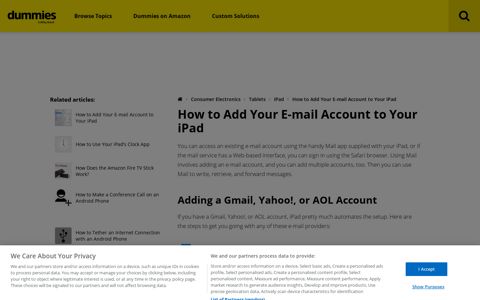 How to Add Your E-mail Account to Your iPad - dummies