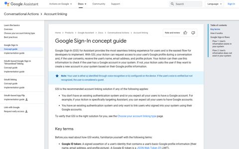 Google Sign-In concept guide | Actions on Google account ...