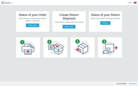 Create Return Shipment - Livario Portal
