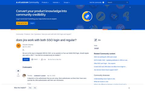 does jira work with both SSO login and regular?