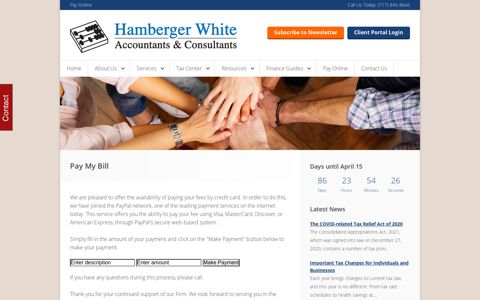 York, PA Accounting Firm | Pay My Bill Page | Hamberger White