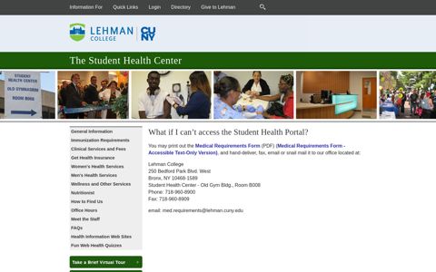 What if I can't access the Student Health Portal? - Lehman ...