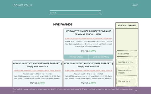 hive ivanhoe - General Information about Login - Logines.co.uk