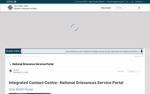 National Grievance Services Portal - Election Commission of ...