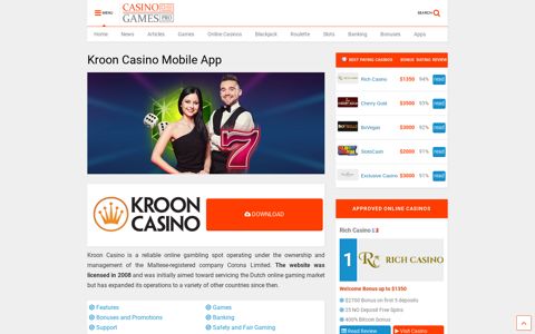 Kroon Casino Mobile App - Download Kroon Mobile Casino