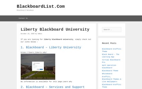 Liberty Blackboard University - BlackboardList.Com