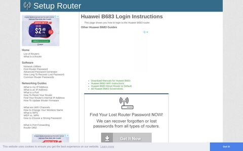 How to Login to the Huawei B683 - SetupRouter