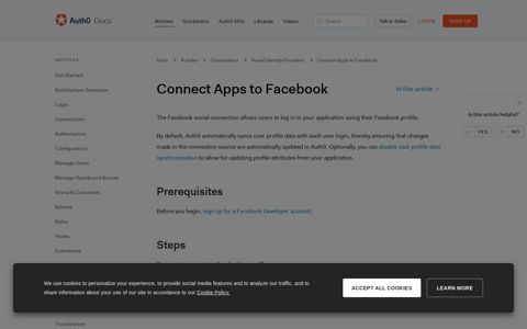 Connect Apps to Facebook - Auth0
