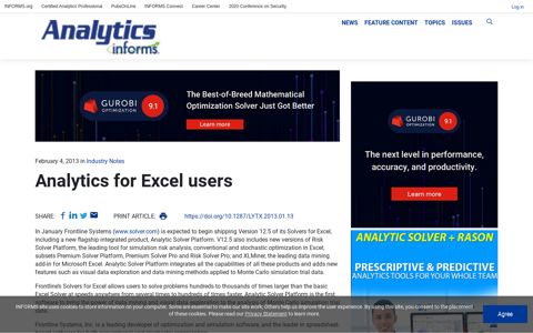 Analytics for Excel users | Analytics Magazine
