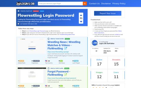 Flowrestling Login Password - Logins-DB