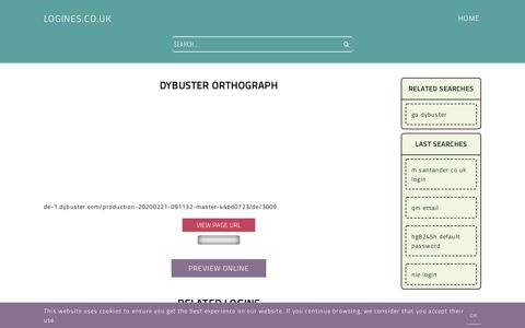 Dybuster Orthograph - General Information about Login