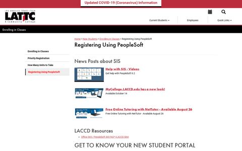 Registering Using PeopleSoft - LATTC | Enrolling in Classes