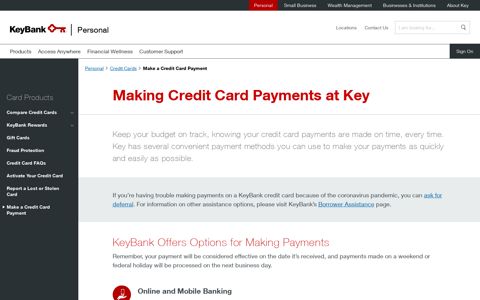 Make a Credit Card Payment | KeyBank