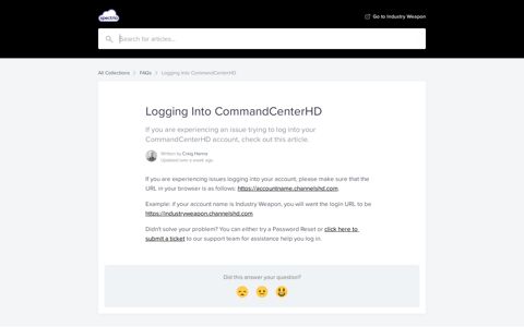 Logging Into CommandCenterHD | IW Help Center