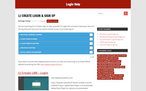 Lj Create Login & SIGN UP - Login Help