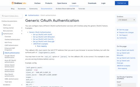 OAuth authentication | Grafana Labs