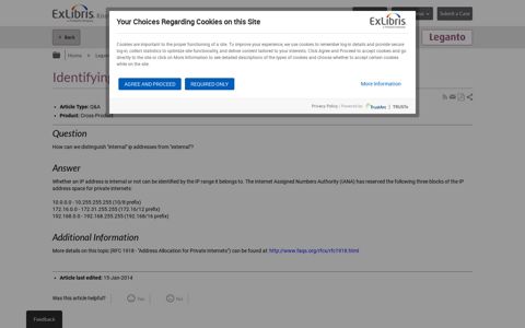 Identifying internal IP addresses - Ex Libris Knowledge Center