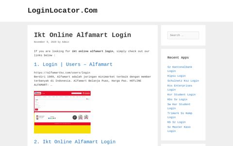Ikt Online Alfamart Login - LoginLocator.Com