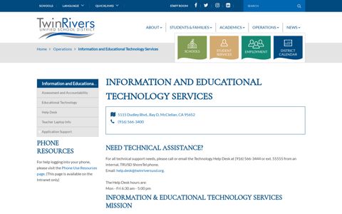 Twin Rivers - Information and Educational Technology Services