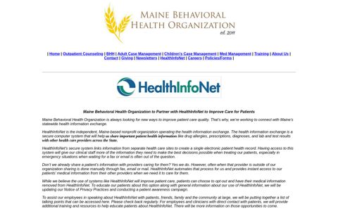 HealthInfoNet - Maine Behavioral Health Organization