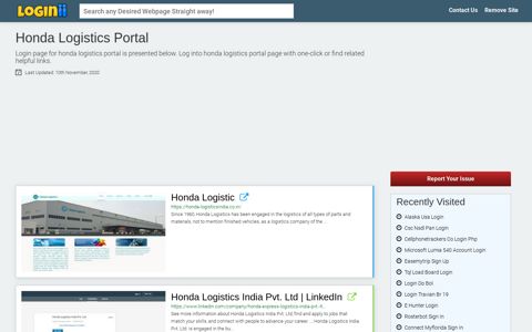 Honda Logistics Portal