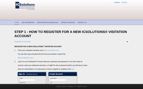 step 1 - how to register for a new icsolutions® visitation account