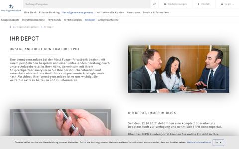 Ihr Depot - Online Depotentwicklung | Fürst Fugger Privatbank
