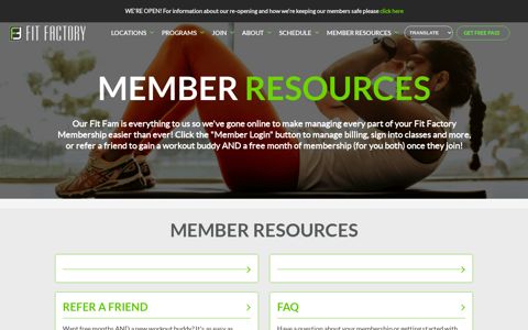 Member Resources | Fit Factory Health Clubs