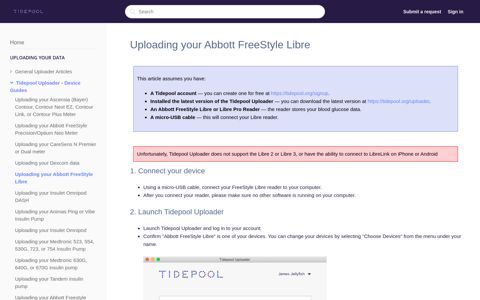 Uploading your Abbott FreeStyle Libre – Tidepool