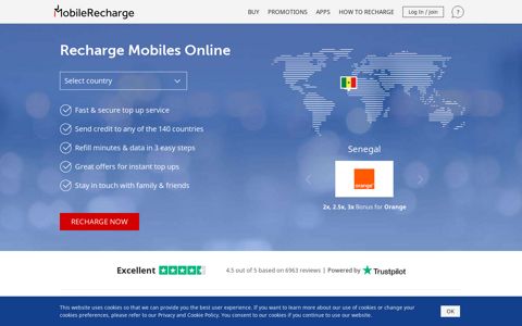 Send international mobile recharge. Recharge mobiles online ...