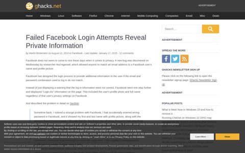 Failed Facebook Login Attempts Reveal Private Information ...