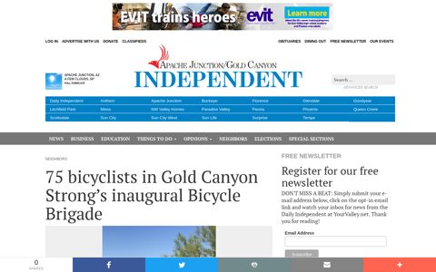 75 bicyclists in Gold Canyon Strong's inaugural Bicycle Brigade
