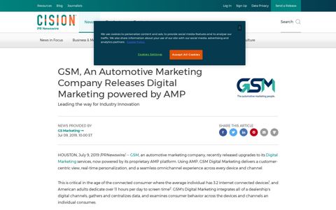 GSM, An Automotive Marketing Company Releases Digital ...