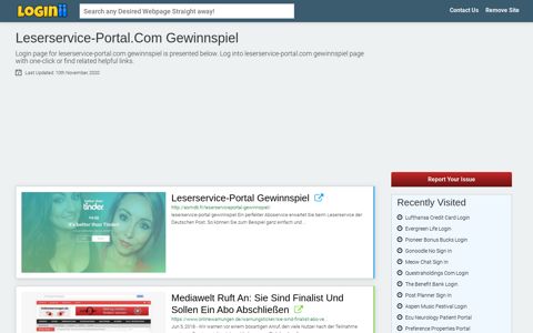 Leserservice-portal.com Gewinnspiel - Loginii.com