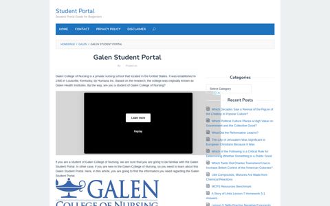 Galen Student Portal – Student Portal