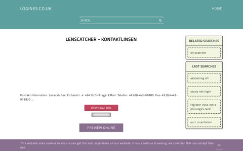 Lenscatcher - Kontaktlinsen - General Information about Login