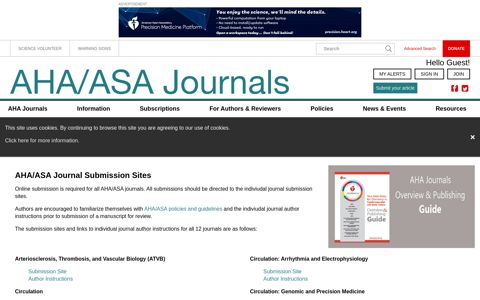 Submission Sites | AHA/ASA Journals