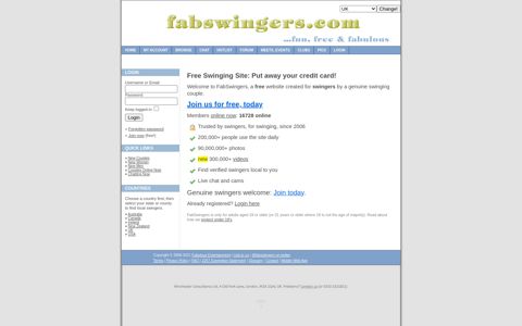Fab Swingers: Free swingers site for UK and USA
