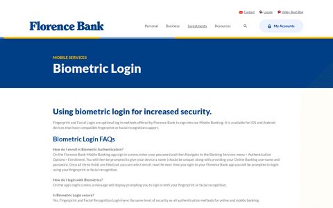 Biometric Login › Florence Bank