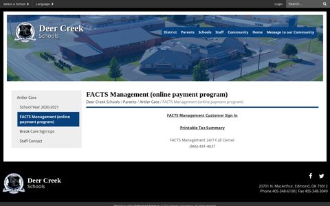 FACTS Management (online payment program) - Deer Creek ...