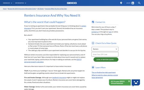 Renters Insurance And Why You Need It | GEICO