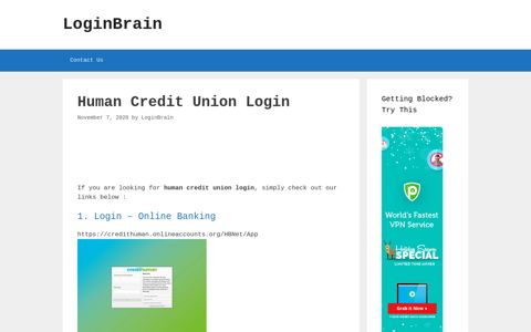 Human Credit Union - Login - Online Banking - LoginBrain